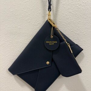 Mélodie Cécile DUYP Leather Envelope Crossbody – Navy Set